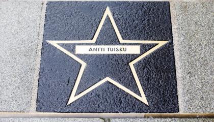 Antti Tuisku star plate on the walk of fame Finland.