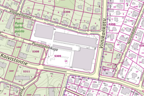 Karttakuvassa esitetty Koivistonkylän alue.