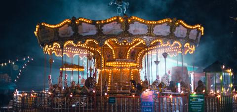Carousel in the evening at Särkänniemi.