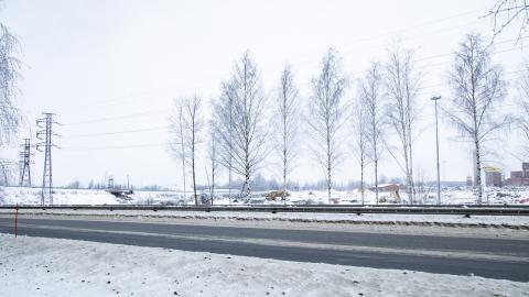 Talvinen näkymä Paasikiventieltä Hiedanrannan suuntaan.