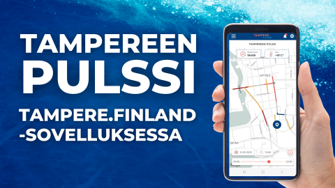 Kuva uudesta Tampereen Pulssi -palvelusta älypuhelimessa