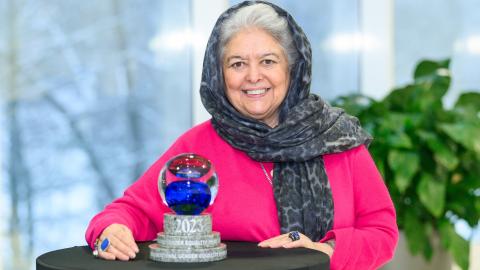 Mahbouba Seraj and the International Gender Equality Prize at Tampere Hall.