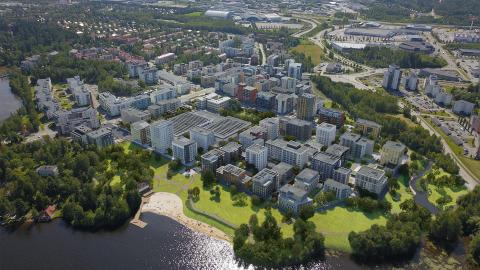Bird&#039;s-eye view visualization of Härmälänranta in summer.