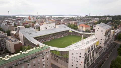 Tammelan Stadion ylhäältä päin.