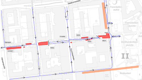 Puutarhakadun katutöihin liittyvät liikennejärjestelyt 5.11.2025 alkaen.