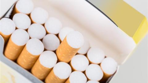 An open packet of cigarettes.