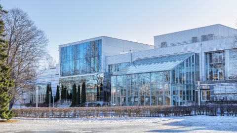 The facade of Tampere Hall.