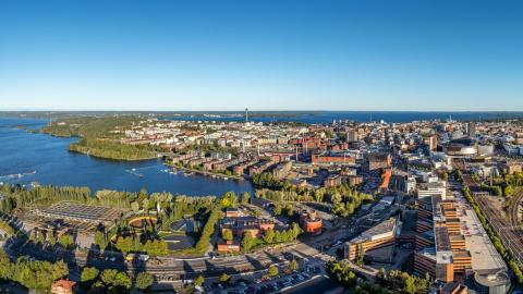 Hatanpään aluetta kuvattuna ilmasta alkusyksyllä.