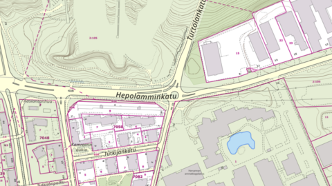 Hepolamminkatu and Turtolankatu intersection in the map.