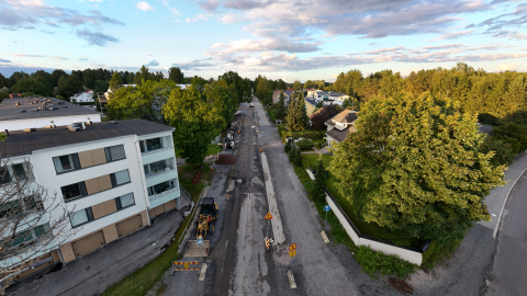 Takahuhdintien risteysalueelta kohti pohjoista kuvattu syksyllä.