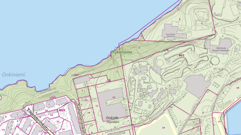 Prykinranta kartalla. 