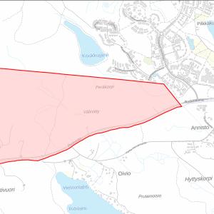 Kartta, jossa rajattu alue merkitty vaaleanpunaisella.