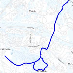 Atala-Leinola-Olkahinen-latureitin kunnostus kartalla.