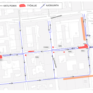 Kartta moottoriajoneuvojen reiteistä.