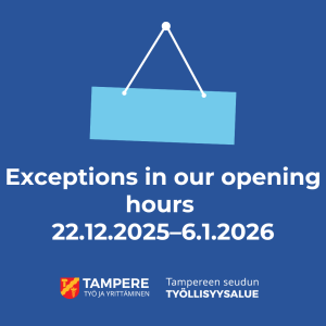 The image shows a door sign. The text reads: There are exceptions to our opening hours from December 22, 2025, to January 6, 2026.