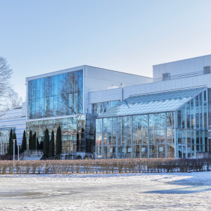 The facade of Tampere Hall.