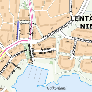 Lentävänniemen Männistönkujan puunkaatotyö kartalla