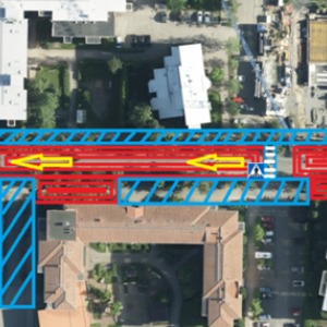 Hatanpään puistokuja traffic arrangements in the picture.