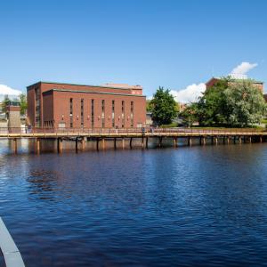 Tammerkosken ylittävä väliaikainen silta kesällä 2026.