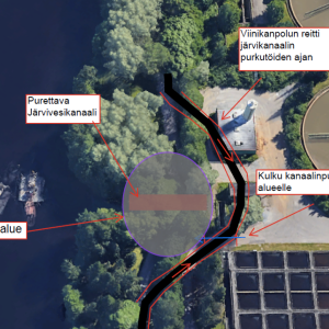 Viinikanpolun liikennejärjestelyt karttakuvassa esitettynä.
