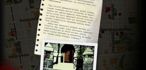 Paperilla lainaus Seppo Jokisen kirjasta ja Tuomiokirkon ovi.