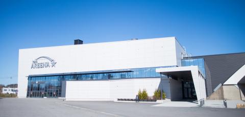 Tampereen Messu- ja Urheilukeskuksen julkisivu.