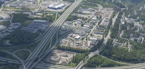 Ilmakuva Lakalaivan alueen nykytilanteesta pohjoisesta etelän suuntaan.