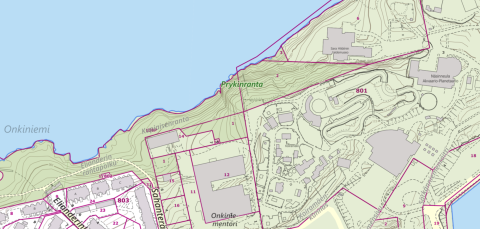 Prykinranta kartalla. 