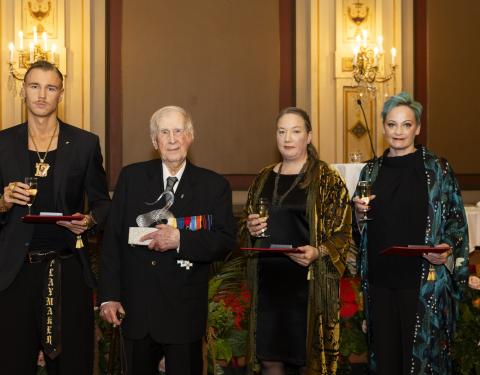 Tampereen päivän palkitut Raatihuoneella 2026.