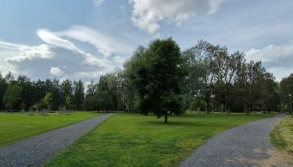 Järvensivunpuiston puistokäytäviä.