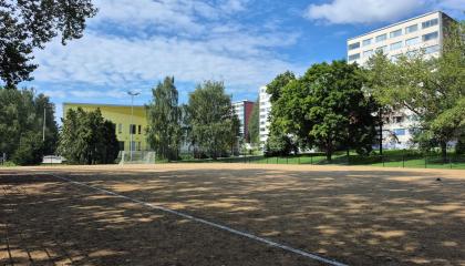 Pellervonpuiston pelikenttä.