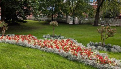 The flower beds in Wilhelm von Nottbeck Park.