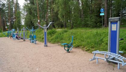 Niihama sports lodge outdoor gym equipment.