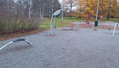 Perkiönpuisto outdoor gym equipment.