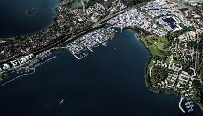 Hiedanrannan havainnekuva ilmasta.