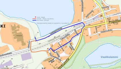 Pyöräilyn ja jalankulun kiertoreitti Tohlopinrannassa 2024.