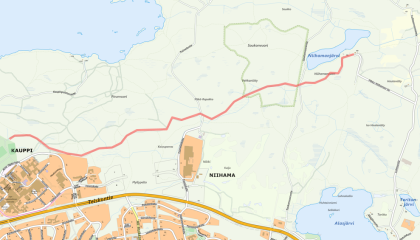 Kauppi-Niihaman latureitti kartalla.