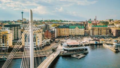 Ilmakuva Laukontorille Ratinan stadionin suunnalta.