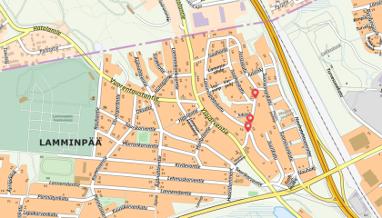 Jussinkadun hidasteet kartalla.