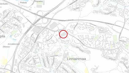 Karttakuva, johon merkitty uuden nuorisotilan sijainti.