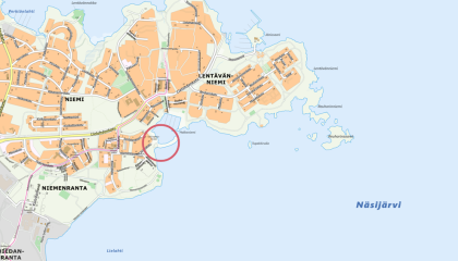 Niemenrannan sataman sijainti kartalla.