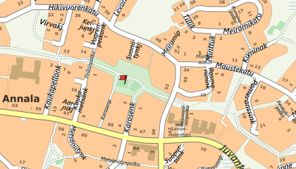 Karosenpuiston kenttä kartalla.