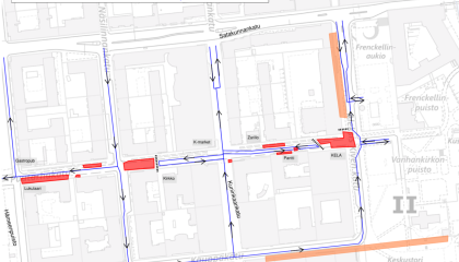 Puutarhakadun katutöihin liittyvät liikennejärjestelyt 5.11.2025 alkaen.