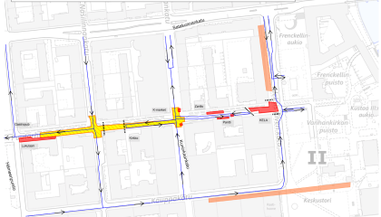 Puutarhakadun asfaltointi 20.11.2025 kartalla.