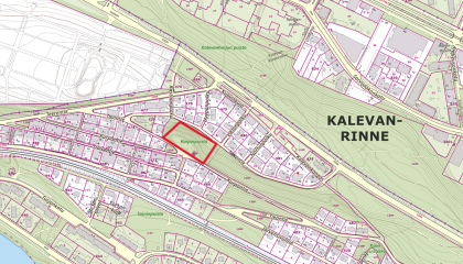 Korpinpuiston sijainti Järvensivussa kartalla.