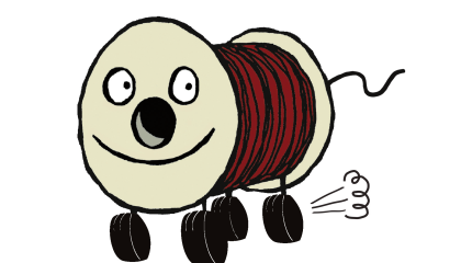 Piirretyllä Rullahahmolla jaloissa renkaat ja näyttää siltä, että Rulla liikkuu.