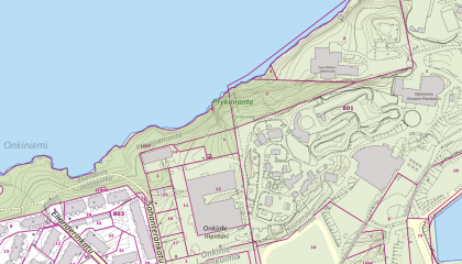 Prykinranta kartalla. 