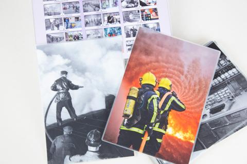 Valokuvia palomiehen ammatista ennen ja nyt.