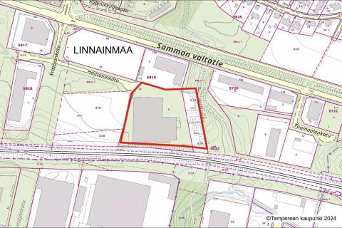 Asemakaavan nro 8974 rajaus virastokartalla