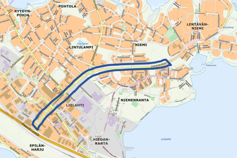 Lielahdenkatu kartalla.